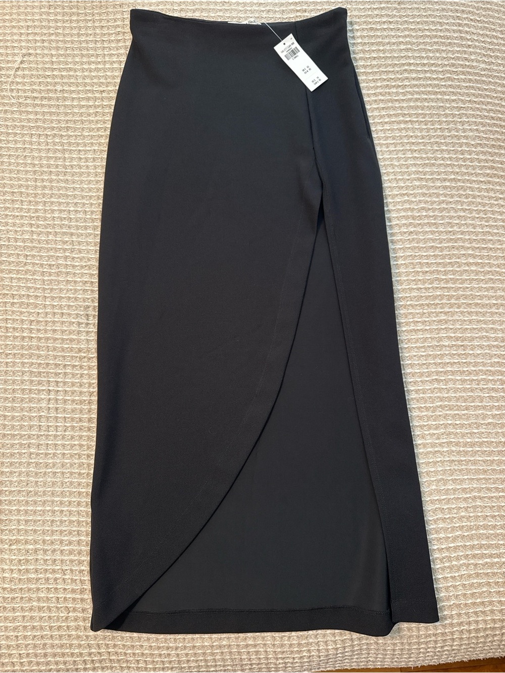 Black Slit Midi Skirt
